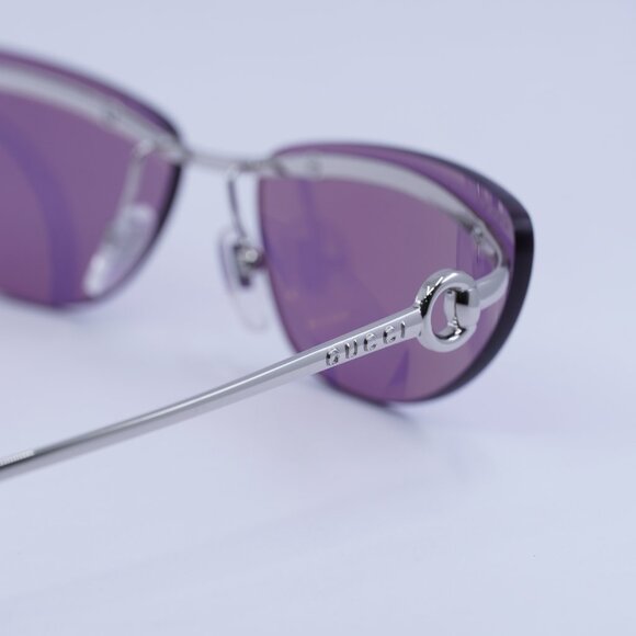 ?️ New Gucci GG1701S 003 Sunglasses - Silver Frame, Violet Lenses main image 7